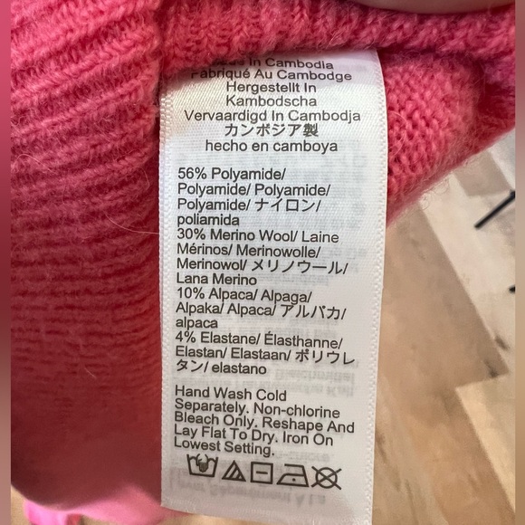 J crew roll neck super soft wool alpaca blend pink sweater size large - Picture 5 of 5